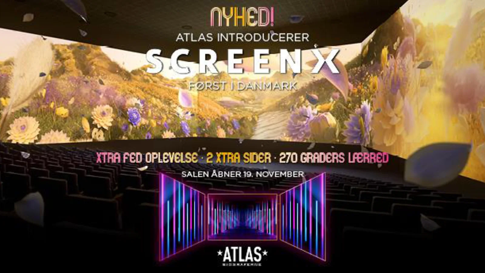 ATLAS Biograferneが公開したデンマーク初のSCREENXシアターの告知ビジュアル
