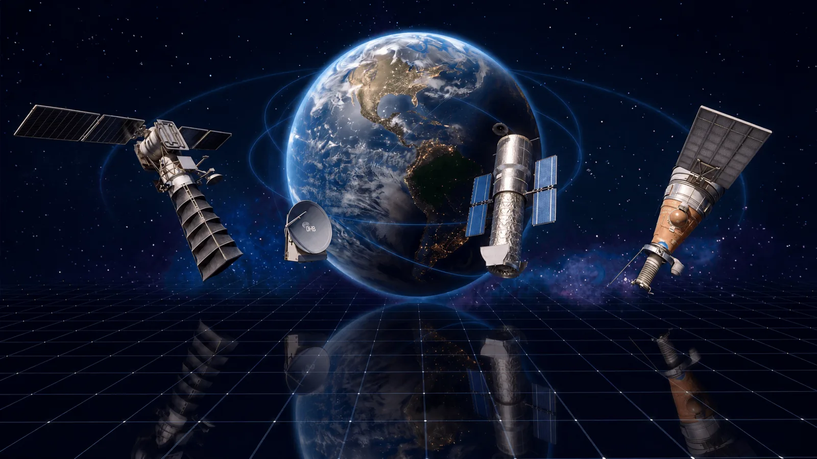 VR空間で地球の周囲を回る衛星軌道を操作するHOLOGATEのデモ