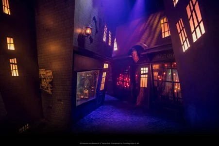 Harry Potter Visions of Magicの街並みを再現した公式空間画像