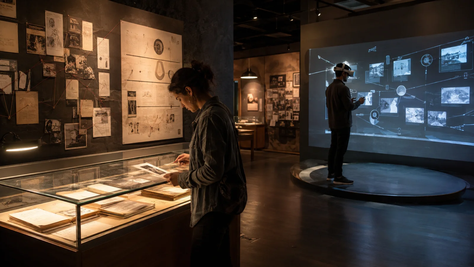 犯罪心理学の資料展示とVRによる証拠分析を組み合わせた展覧会の編集部制作イメージ