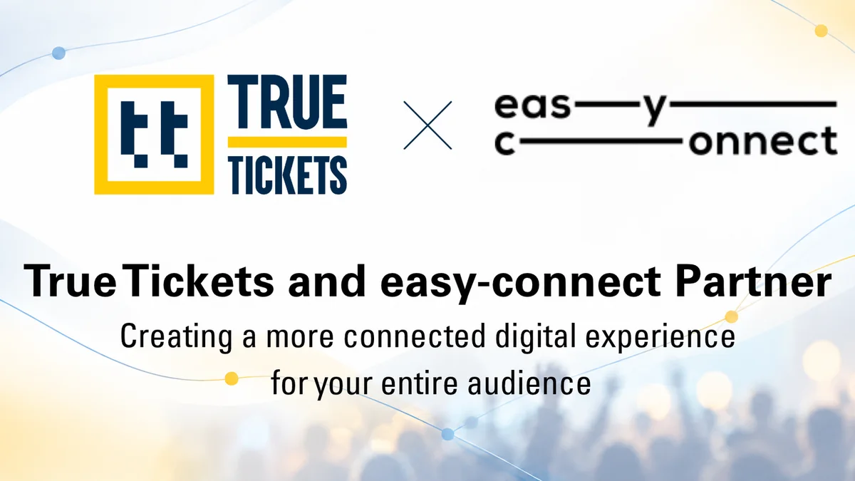 True Ticketsとeasy-connectの提携を示す公式告知画像