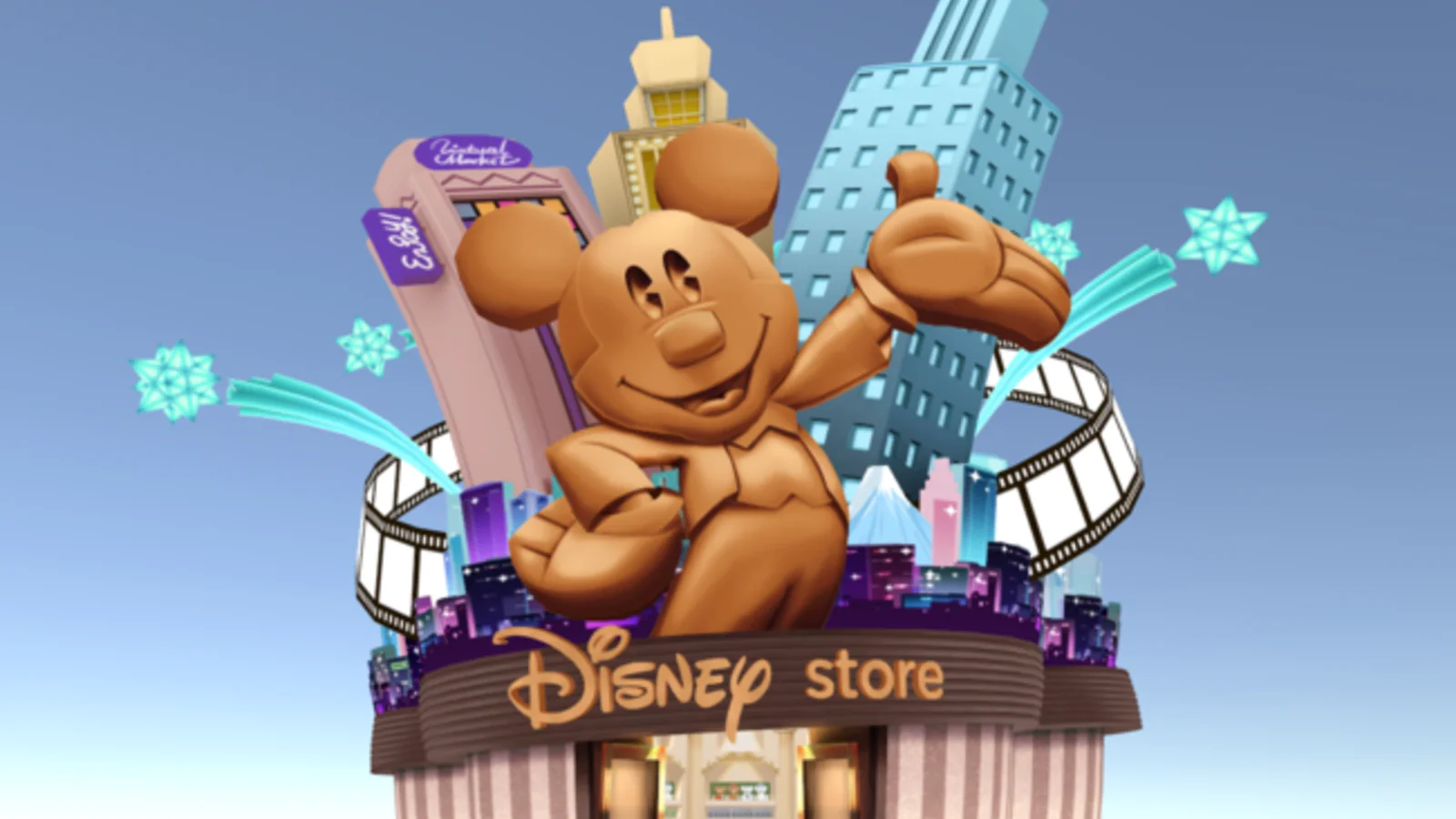 バーチャルマーケット5に設けられたDisney Storeの店内
